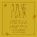 Autumn forest twigs and little berries font.